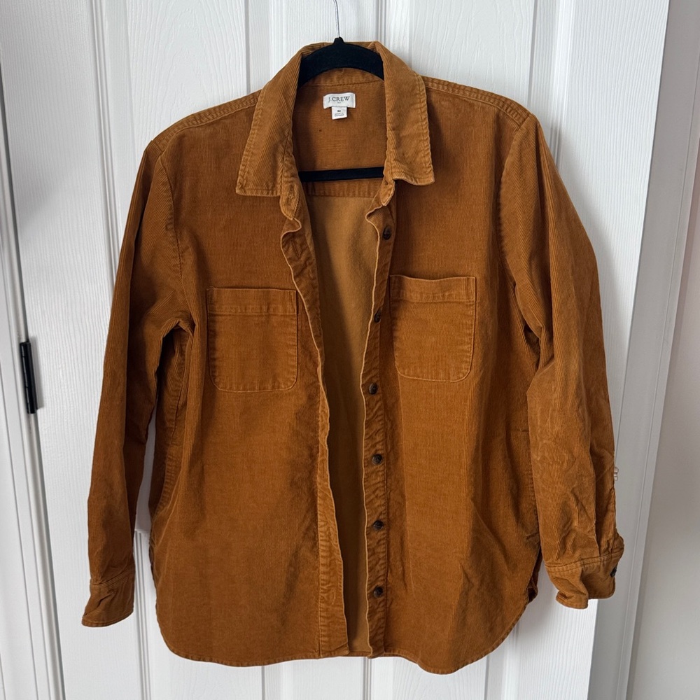 JCrew Tan Corduroy Oversized Shirt